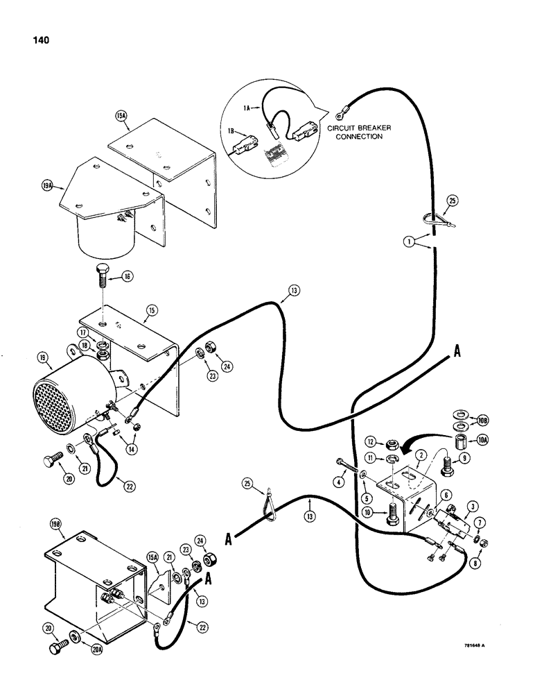 Схема запчастей Case 480C - (140) - BACKUP ALARM (55) - ELECTRICAL SYSTEMS