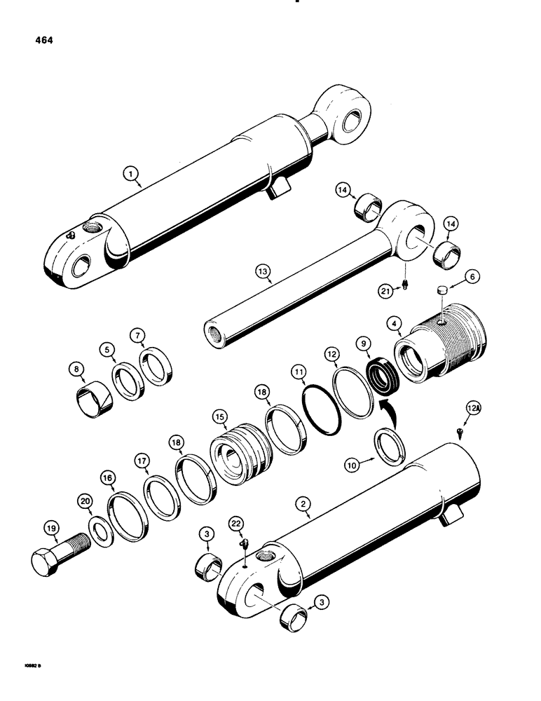 Схема запчастей Case 580SE - (464) - G101190 AND G101191 LOADER CLAM CYLINDERS (08) - HYDRAULICS