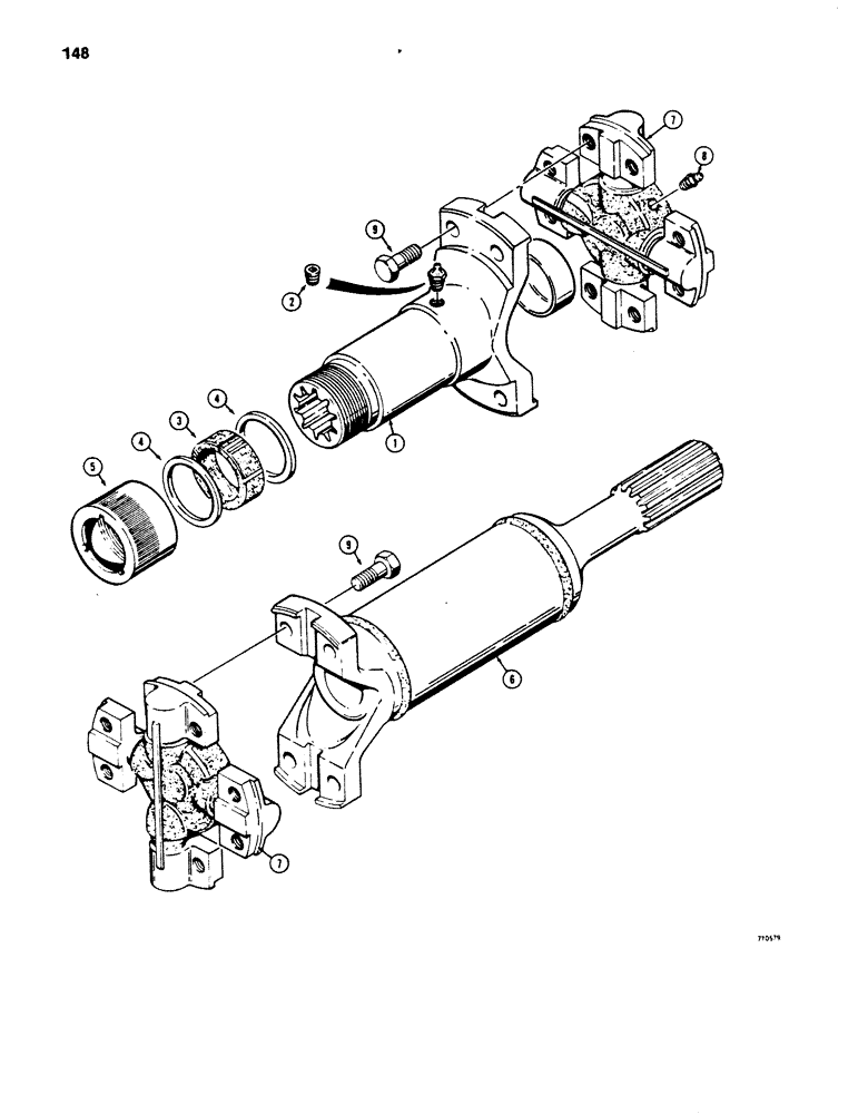 Схема запчастей Case 850B - (148) - DRIVE SHAFT (03) - TRANSMISSION