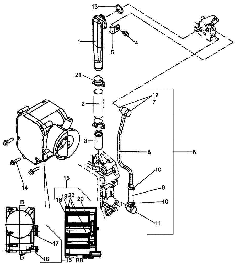 Схема запчастей Case 650L - (10.101.04) - BREATHER - ENGINE (10) - ENGINE