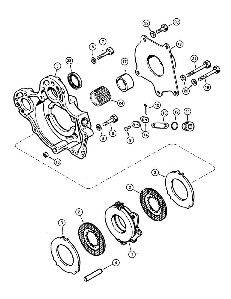 Схема запчастей Case 580SK - (7-04) - TRANSAXLE ASSEMBLY PARKING BRAKE (07) - BRAKES