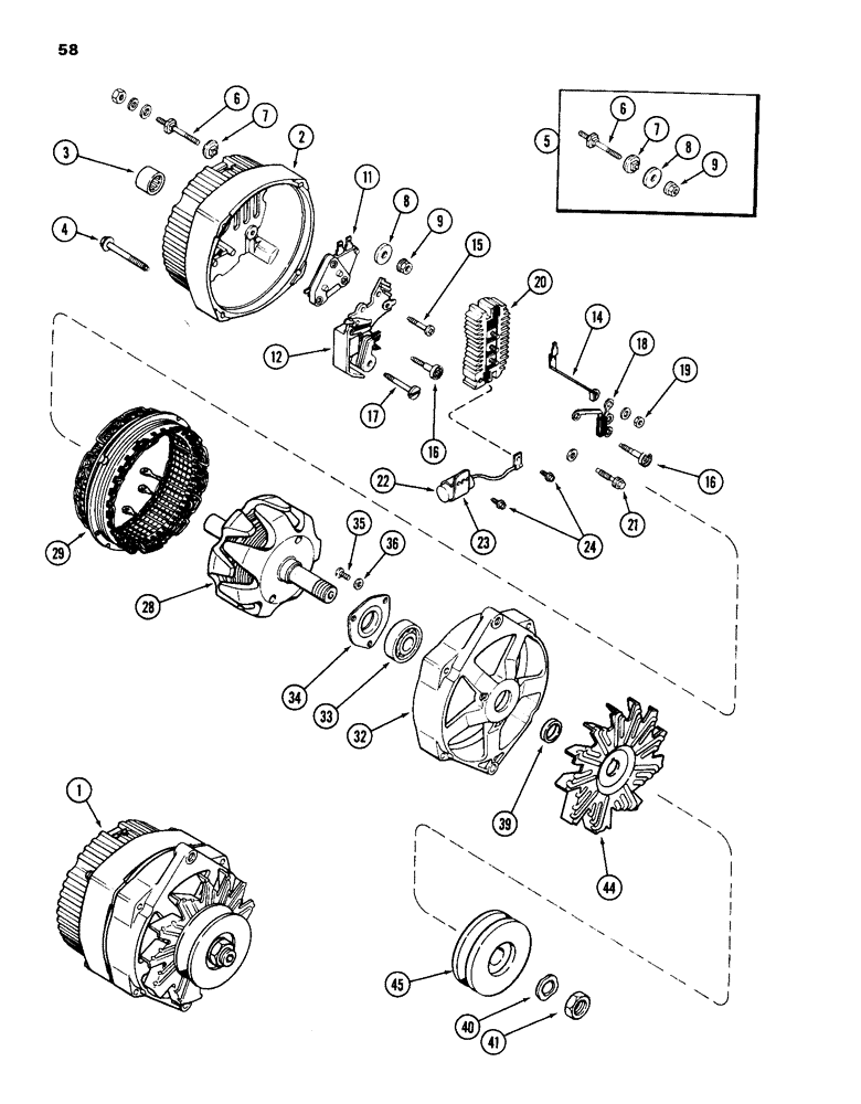 Схема запчастей Case 584D - (058) - L102693 ALTERNATOR (55) - ELECTRICAL SYSTEMS