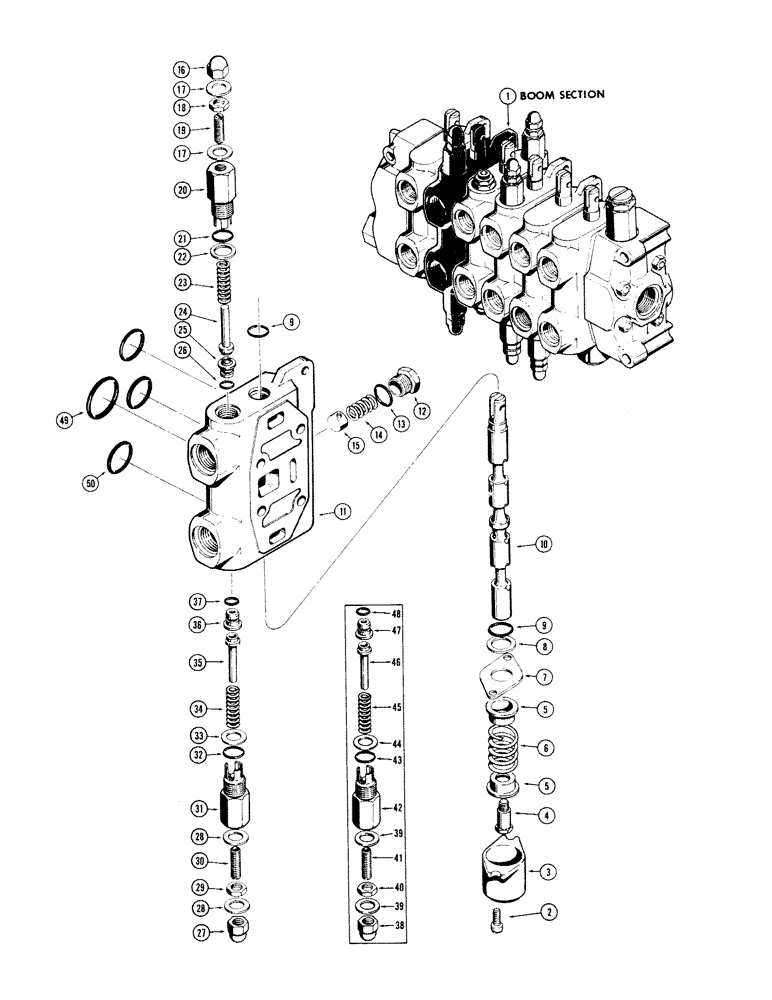 Схема запчастей Case 480CK - (78) - D40814 BACKHOE BOOM SECTION (35) - HYDRAULIC SYSTEMS