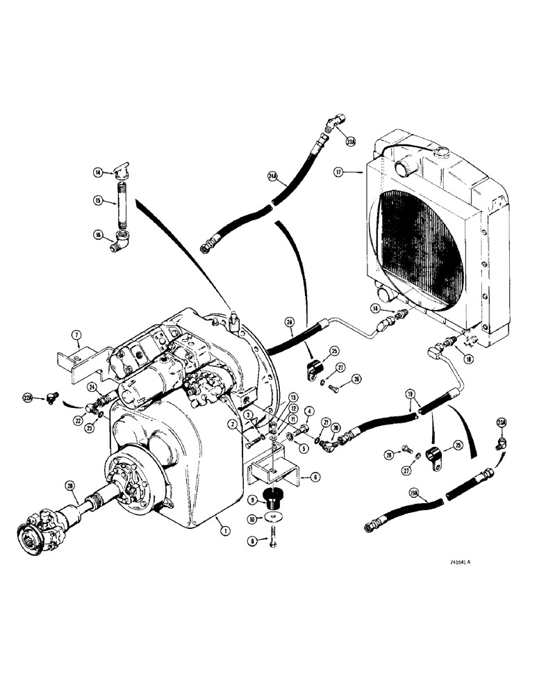 Схема запчастей Case 780 - (168) - TRANS & RELATED PARTS, MOUNTING PARTS & FILLER TUBE (06) - POWER TRAIN