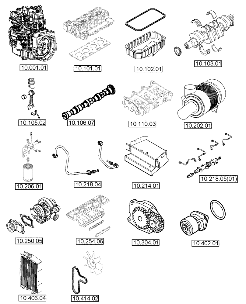 Схема запчастей Case 580SN WT - (00.000.10) - PICTORIAL INDEX - ENGINE (00) - GENERAL & PICTORIAL INDEX