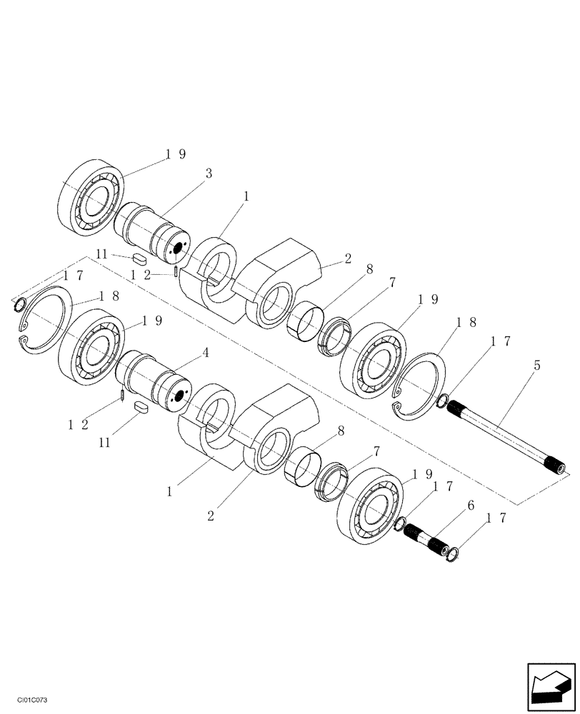 Схема запчастей Case SV212 - (12-012-00[01]) - VIBRATORY - DRUM (09) - CHASSIS/ATTACHMENTS