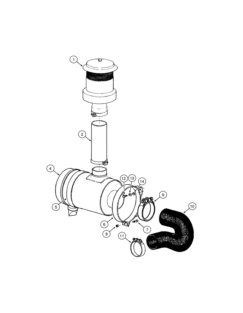 Схема запчастей Case 885 - (02-12[01]) - AIR CLEANER - MOUNTING (02) - ENGINE