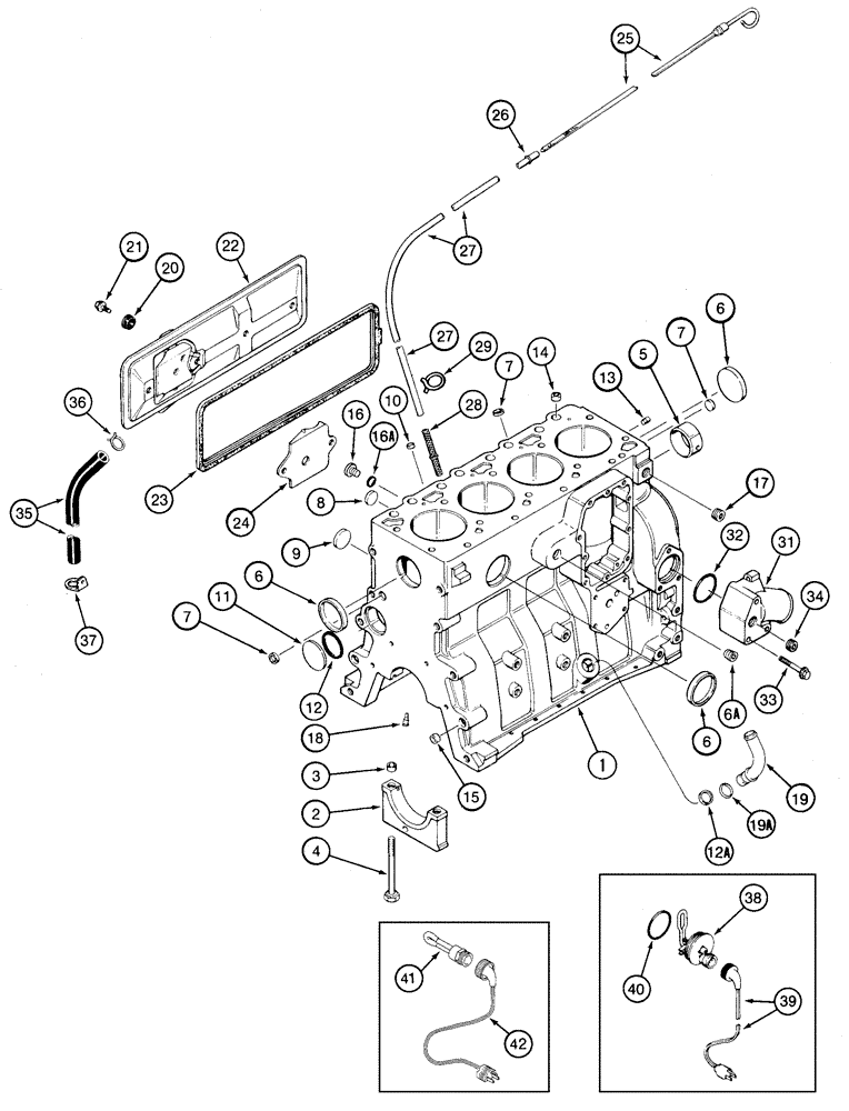 Схема запчастей Case 90XT - (02-28) - CYLINDER BLOCK NORTH AMERICA JAF0245225 -, 4T-390 EMISSIONS CERTIFIED ENGINE (02) - ENGINE