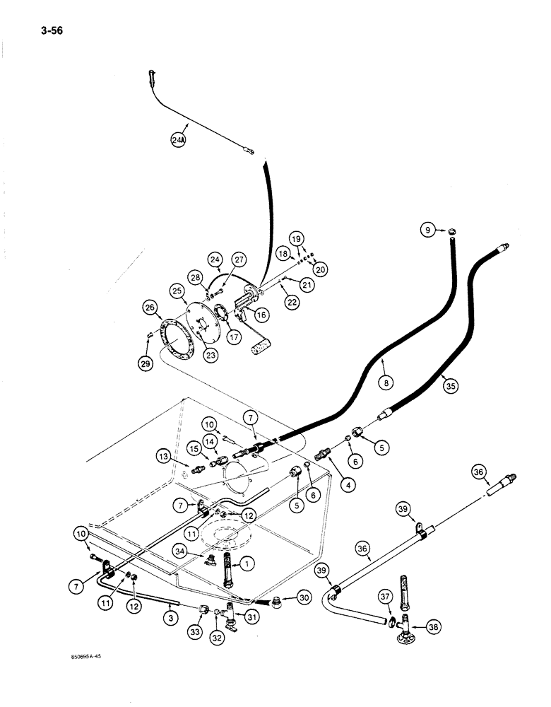 Схема запчастей Case 680K - (3-56) - FUEL TANK AND FUEL LINES (03) - FUEL SYSTEM