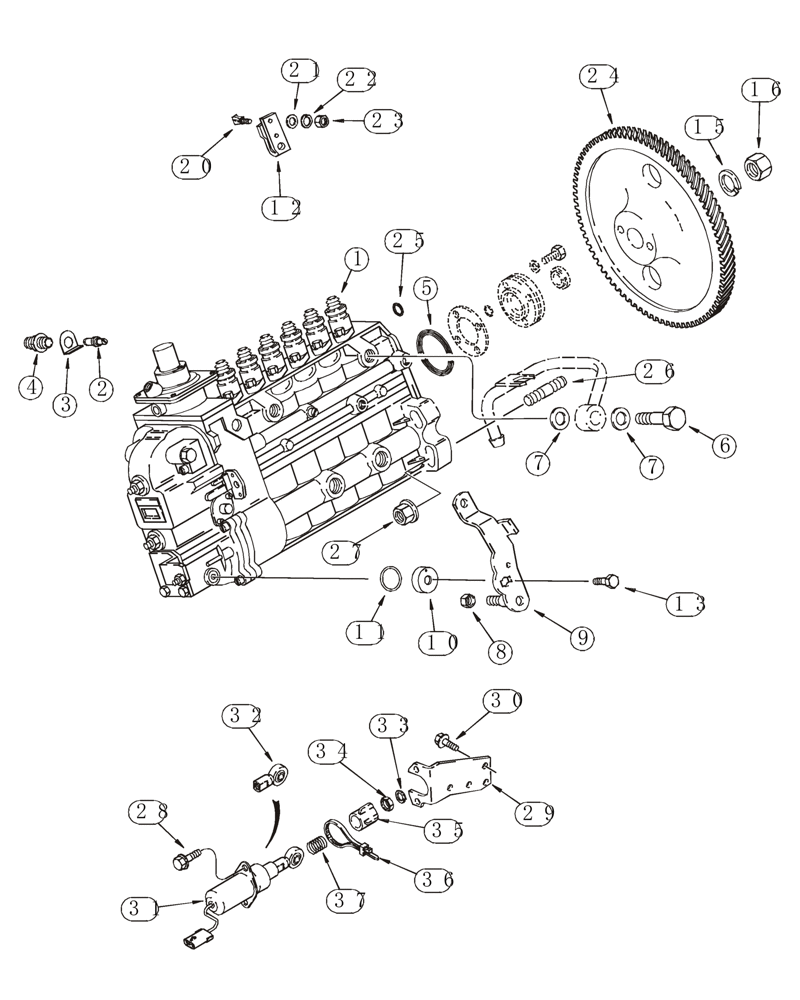 Схема запчастей Case 821C - (03-16) - FUEL INJECTION PUMP AND DRIVE (03) - FUEL SYSTEM