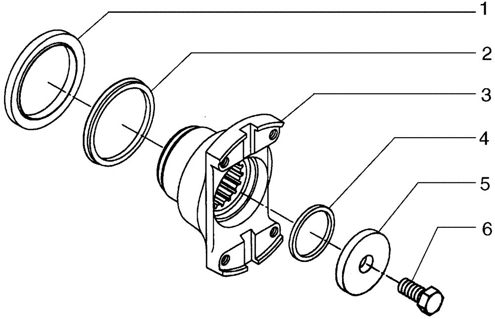 Схема запчастей Case 845B - (06-02[14]) - TRANSMISSION, YOKE - (DIRECT DRIVE) (06) - POWER TRAIN