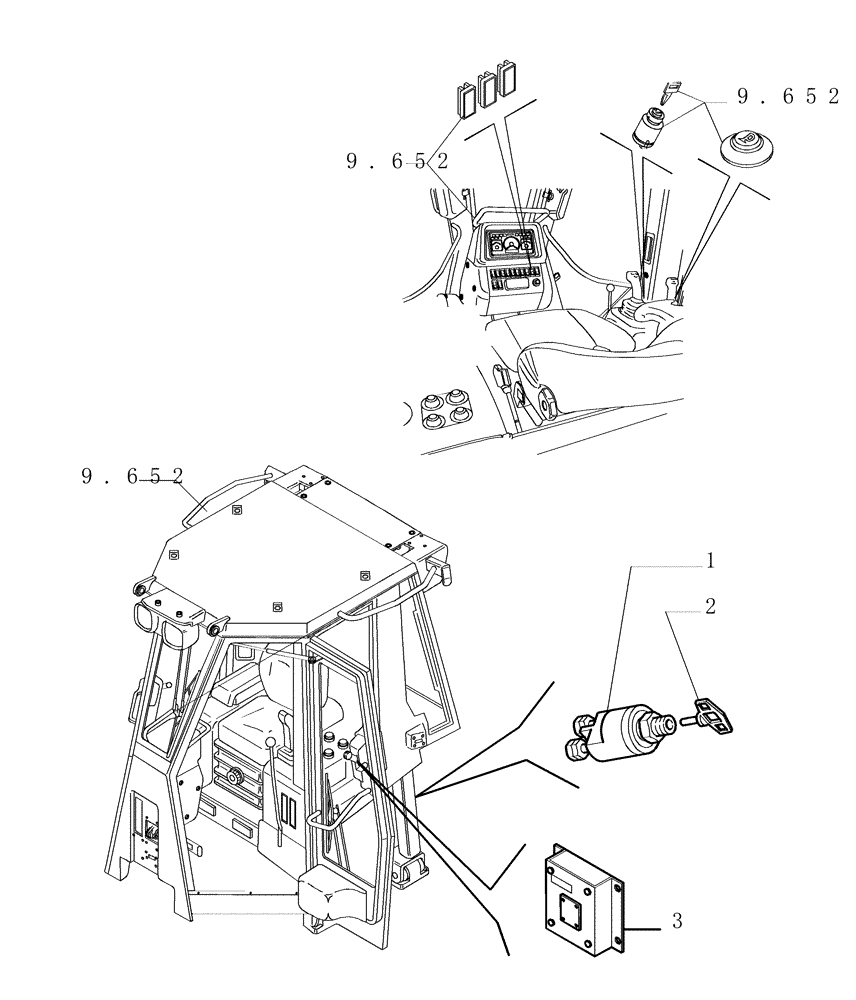 Схема запчастей Case 1850K - (6.712[01]) - ELECTRIC COMPONENTS - DASHBOARD (13) - Electrical System / Decals