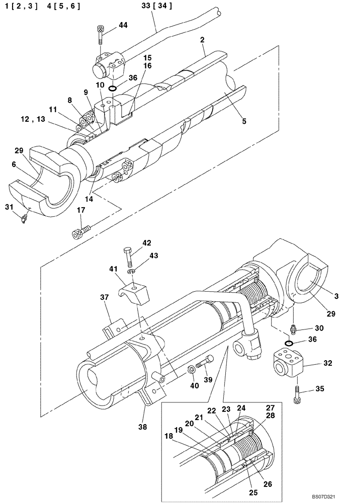 Схема запчастей Case CX135SR - (08-101) - CYLINDER ASSY, BOOM, RIGHT HAND - MODELS WITHOUT LOAD HOLD (08) - HYDRAULICS