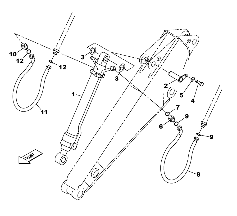 Схема запчастей Case CX235C SR - (35.738.03) - BUCKET CYLINDER - DIPPER - 2.40 M (35) - HYDRAULIC SYSTEMS