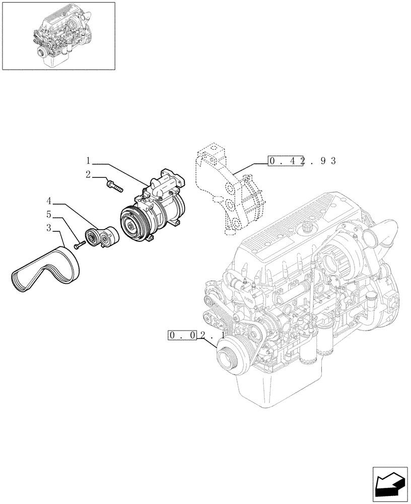 Схема запчастей Case F3AE0684E B002 - (0.39.0[01]) - COMPRESSOR, AIRCOND.(504032826) 