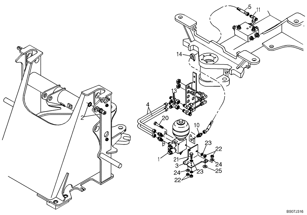 Схема запчастей Case 21D - (20.521[2988514000]) - HYDRAULIC SYSTEM RIDECONTROL (35) - HYDRAULIC SYSTEMS