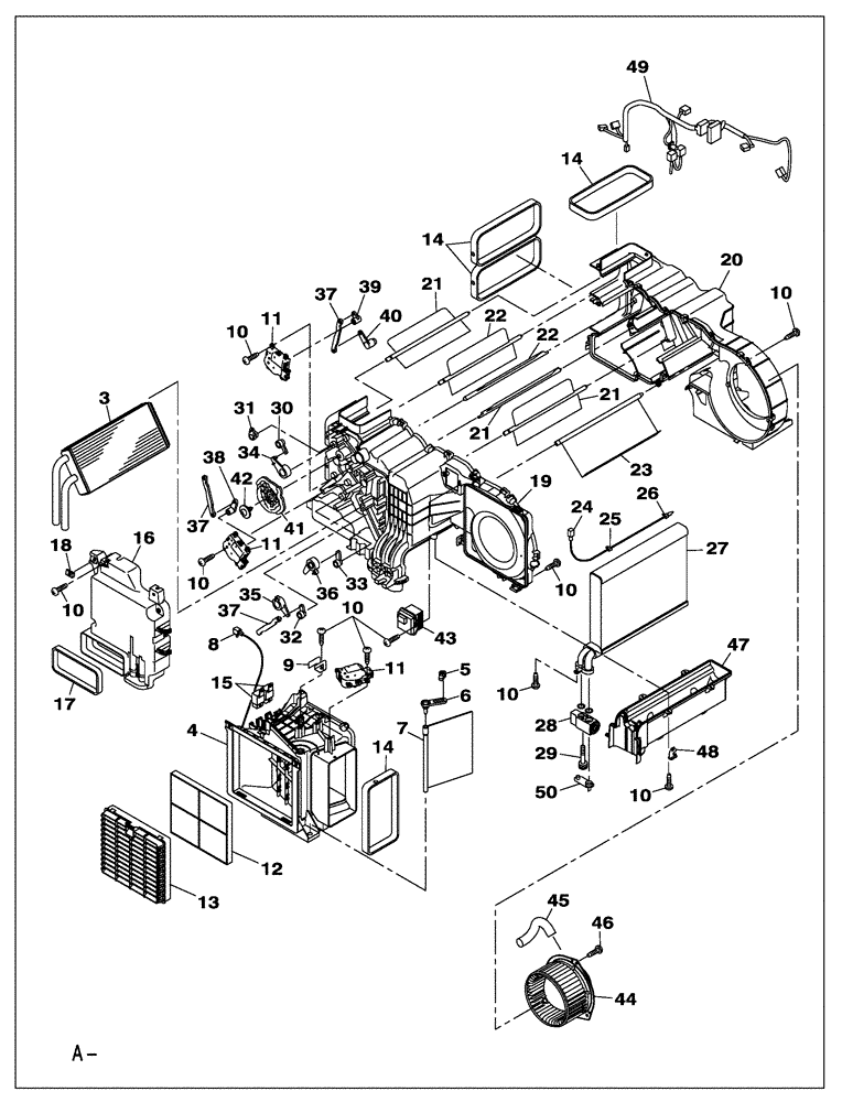 Схема запчастей Case CX470C - (09-026-01[01]) - CAB AIR CONDITIONING - CAB (05.1) - UPPERSTRUCTURE CHASSIS/ATTACHMENTS