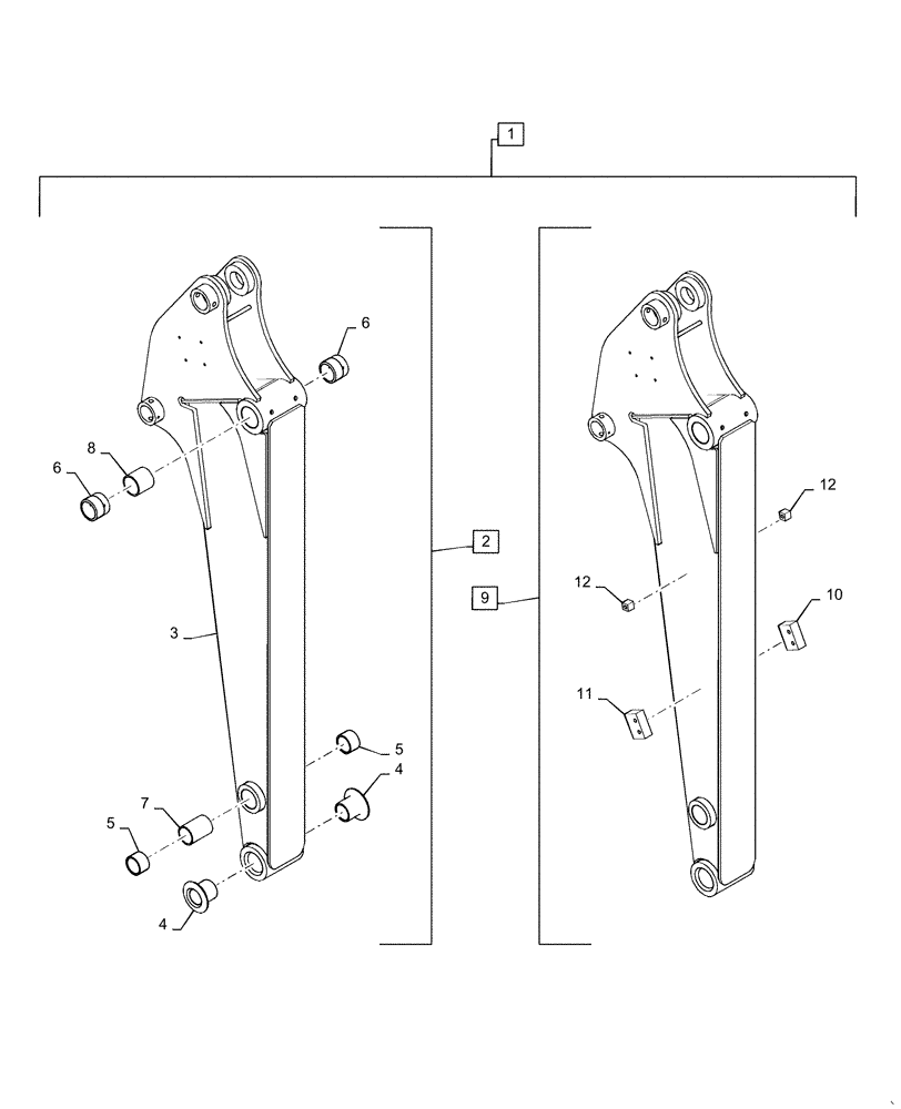 Схема запчастей Case CX36B - (03-014[01]) - ARM ASSY (1.32M) (84) - BOOMS, DIPPERS & BUCKETS