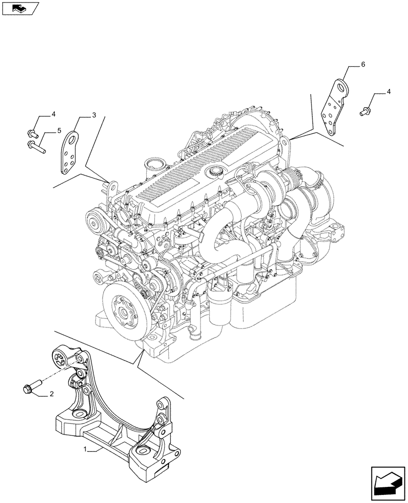 Схема запчастей Case F3DFA613A E001 - (10.012.04) - HOOKS - ENGINE (504386650 - 504226940) (10) - ENGINE