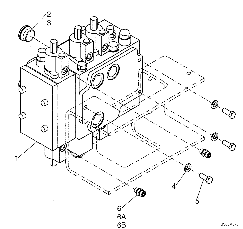 Схема запчастей Case 721D - (08-16) - VALVE, CONTROL - MOUNTING, THREE SPOOL (Z-BAR/XT LOADER) (08) - HYDRAULICS