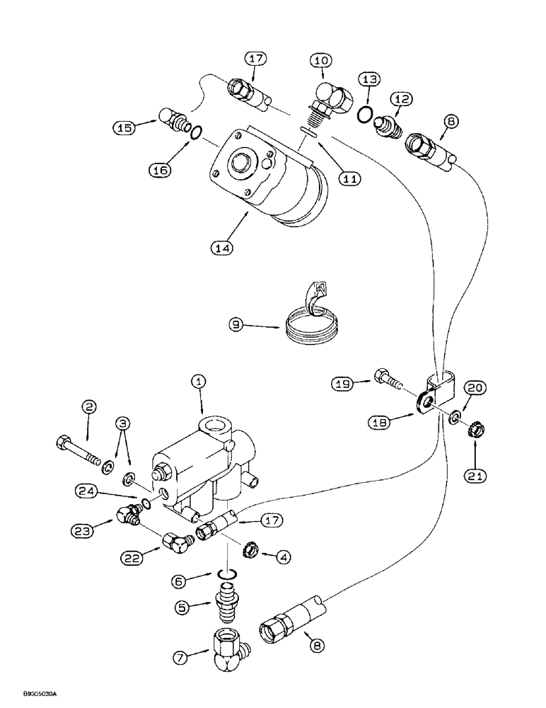 Схема запчастей Case 560 - (5-10) - FRONT STEERING HYDRAULIC CIRCUIT, PRIORITY FLOW DIVIDER TO STEERING CONTROL VALVE (05) - STEERING