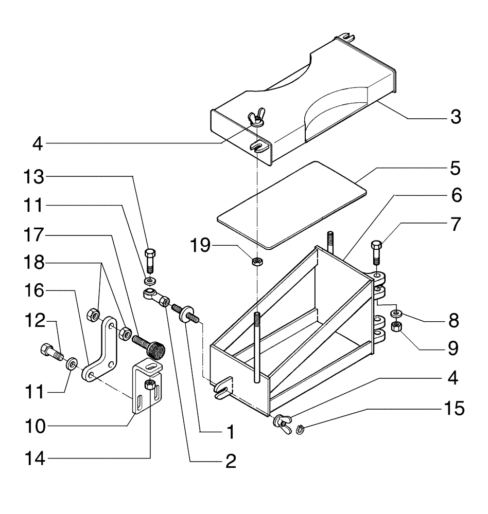 Схема запчастей Case 865B AWD - (09-13[01]) - BATTERY LEFT SUPPORT (09) - CHASSIS/ATTACHMENTS