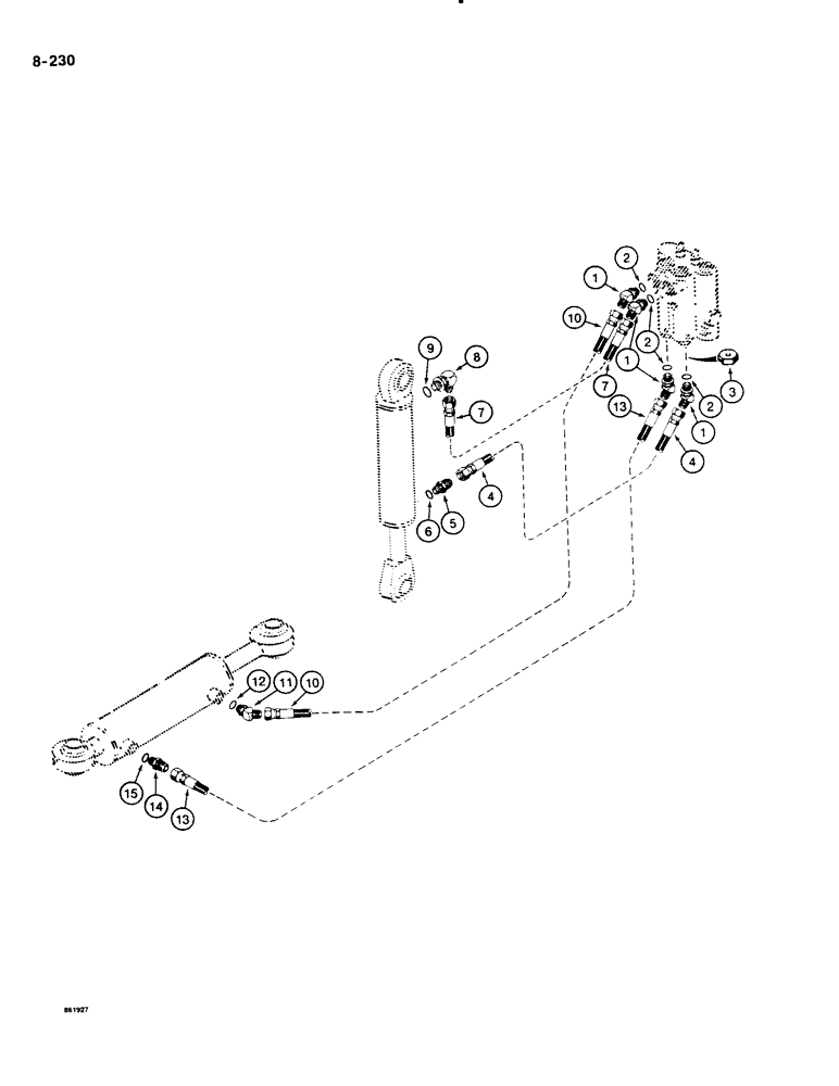 Схема запчастей Case DH4B - (8-230) - REAR MOUNTED 4-WAY BACKFILL BLADE HYDRAULIC CIRCUIT (08) - HYDRAULICS