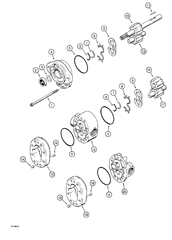 Схема запчастей Case 760 - (05-032) - DUAL PUMP (41) - STEERING