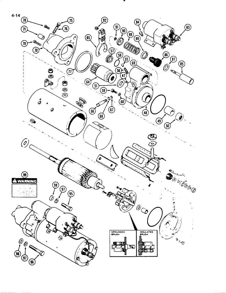 Схема запчастей Case W20C - (4-014) - STARTER (04) - ELECTRICAL SYSTEMS