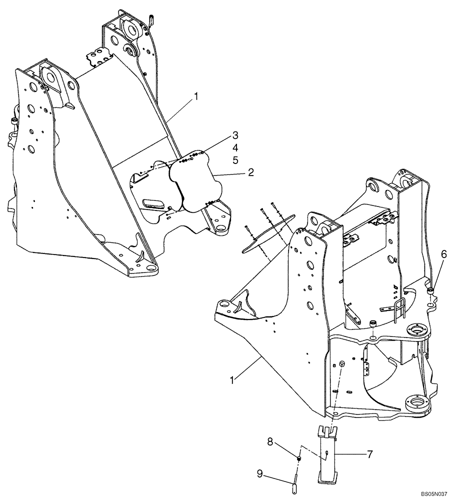 Схема запчастей Case 721E - (09-21) - FRAME, FRONT- XT (09) - CHASSIS