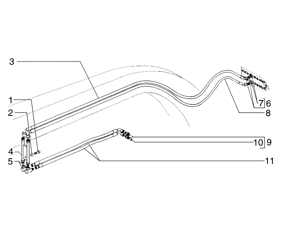 Схема запчастей Case 845 - (08-040[01]) - CIRCLE HYDRAULIC CIRCUIT - TURN-CIRCLE CIRCUIT (08) - HYDRAULICS