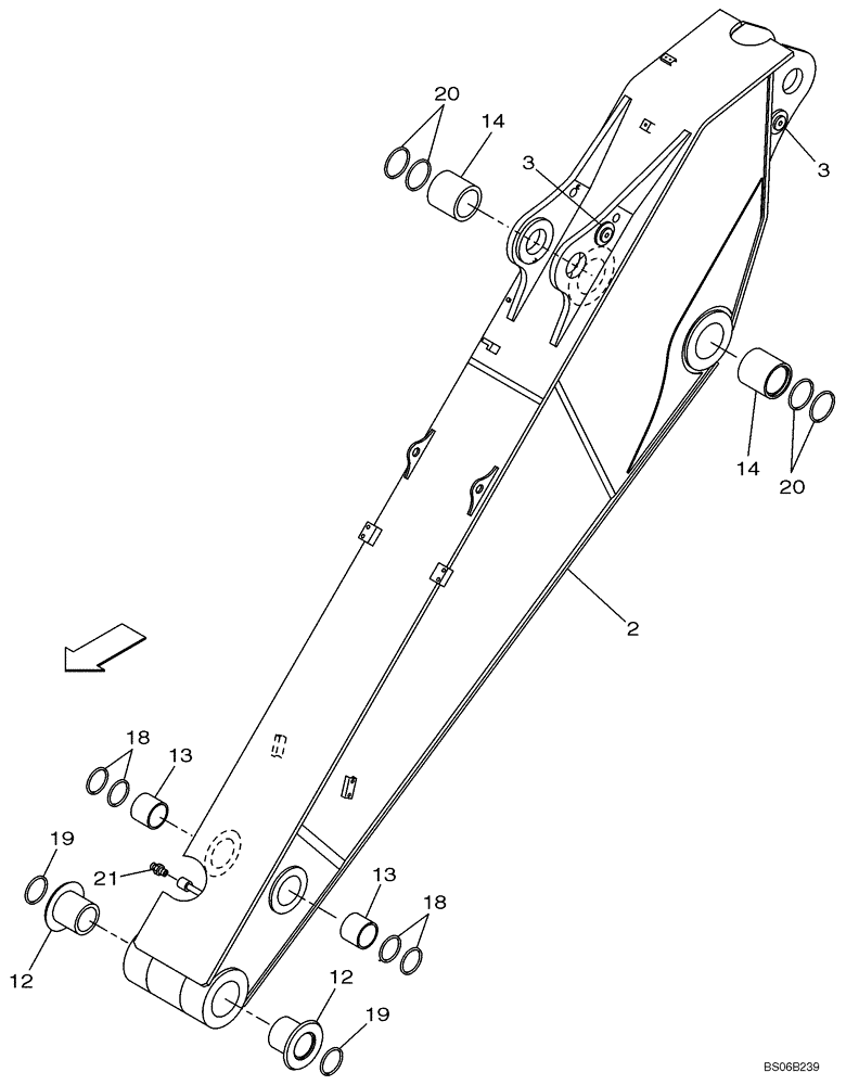 Схема запчастей Case CX700 - (09-202-00[01]) - DIPPER (3.55 M) (09) - CHASSIS/ATTACHMENTS