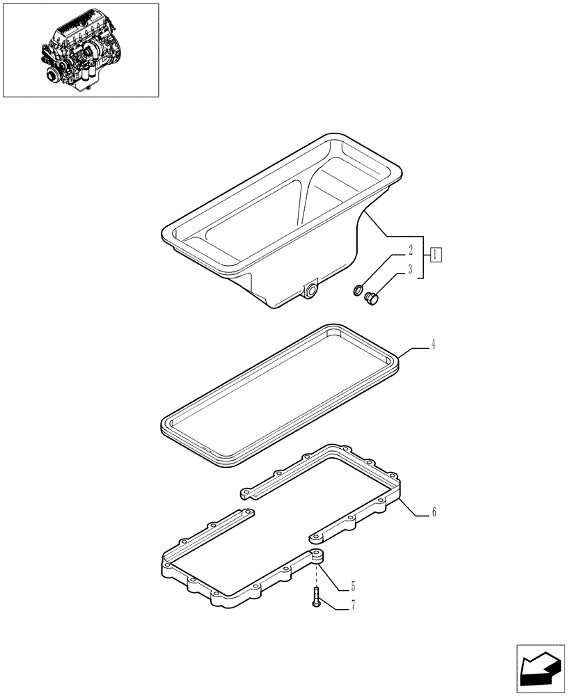 Схема запчастей Case F3AE0684P E906 - (0.04.2[01]) - OIL SUMP & RELATED PARTS (504045968) 