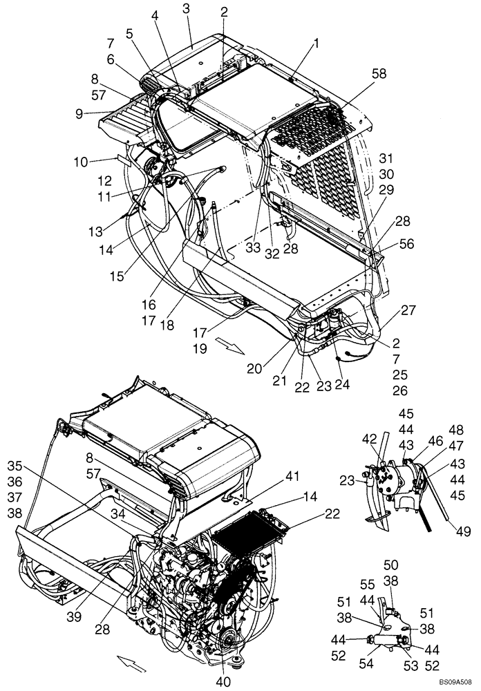 Схема запчастей Case 430 - (09-51) - AIR CONDITIONING SYSTEM (09) - CHASSIS