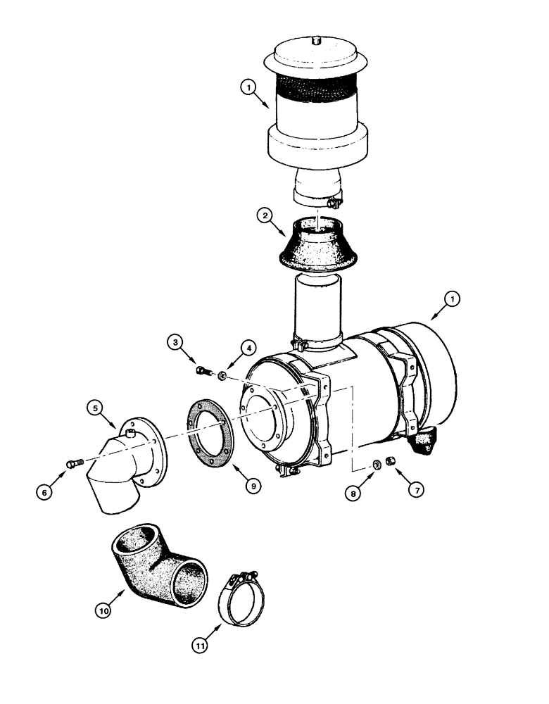 Схема запчастей Case 865 - (02.04[00]) - AIR CLEANER - MOUNTING (02) - ENGINE