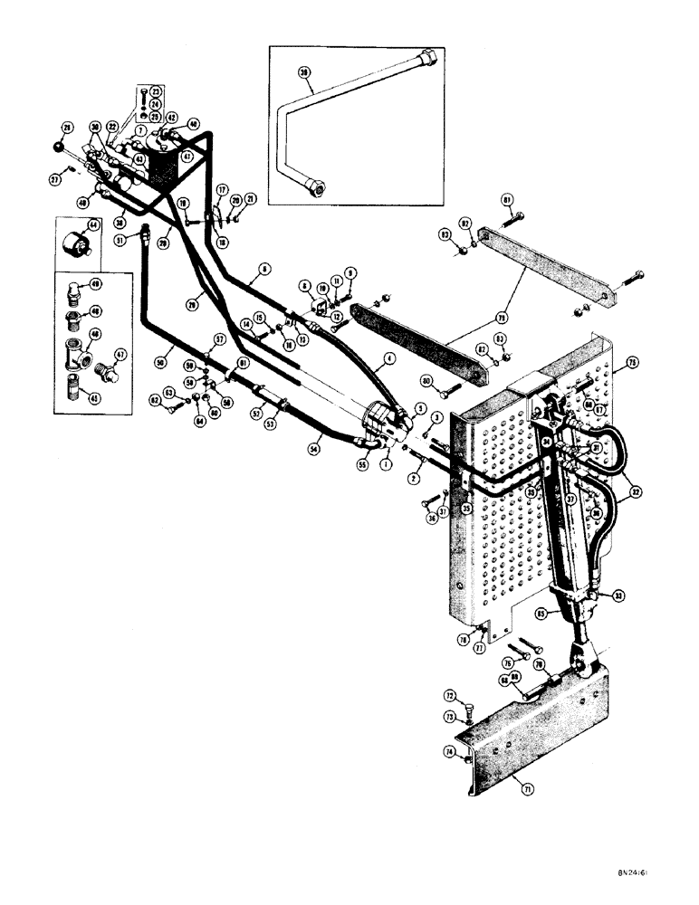 Схема запчастей Case 320 - (140) - SNOW DOZER HYDRAULICS AND RADIATOR GUARD, (SERIAL NO.3003851 AND AFTER) (05) - UPPERSTRUCTURE CHASSIS