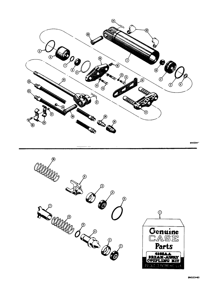 Схема запчастей Case 310C - (156) - B3785AA REMOTE HYDRAULIC CYLINDER (07) - HYDRAULIC SYSTEM