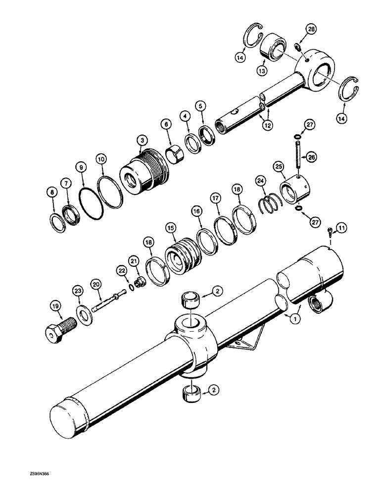 Схема запчастей Case 1150E - (8-062) - G107365 DOZER LIFT CYLINDERS, LGP TILT DOZER MODELS (08) - HYDRAULICS