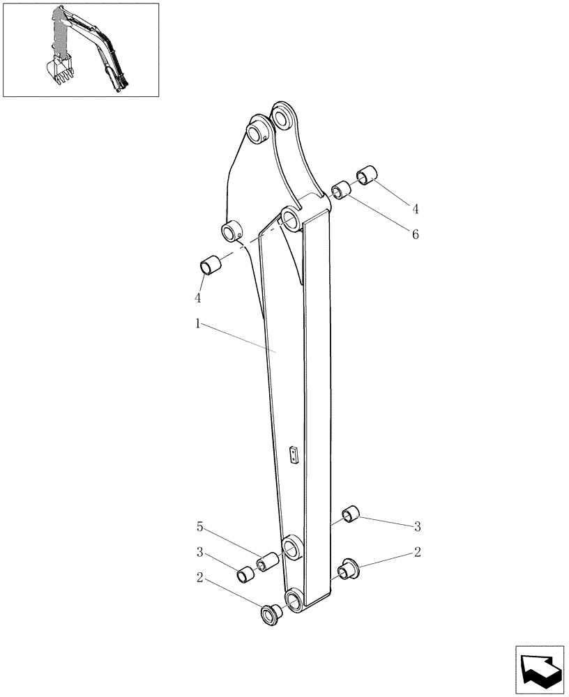 Схема запчастей Case CX31B - (5.0038[01]) - ARM LONG (L= 1470 MM) - 747323070 (35) - HYDRAULIC SYSTEMS