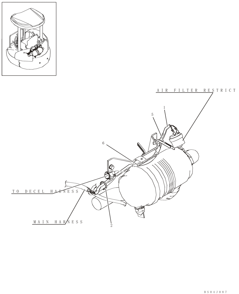 Схема запчастей Case CX36B - (316-17[1]) - HARNESS ASSY - AIR CLEANER (55) - ELECTRICAL SYSTEMS