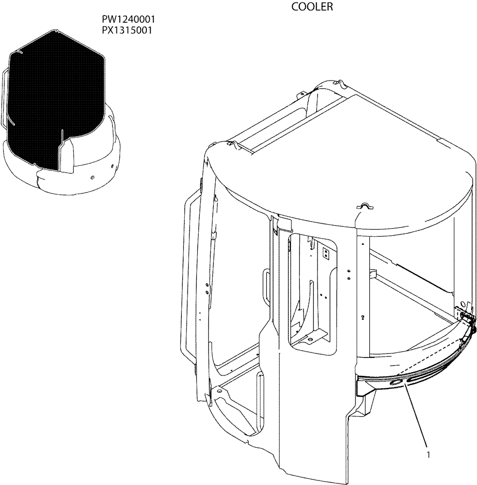 Схема запчастей Case CX36B - (05-011) - CAB INSTAL, P/N PW02000041F1 (90) - PLATFORM, CAB, BODYWORK AND DECALS