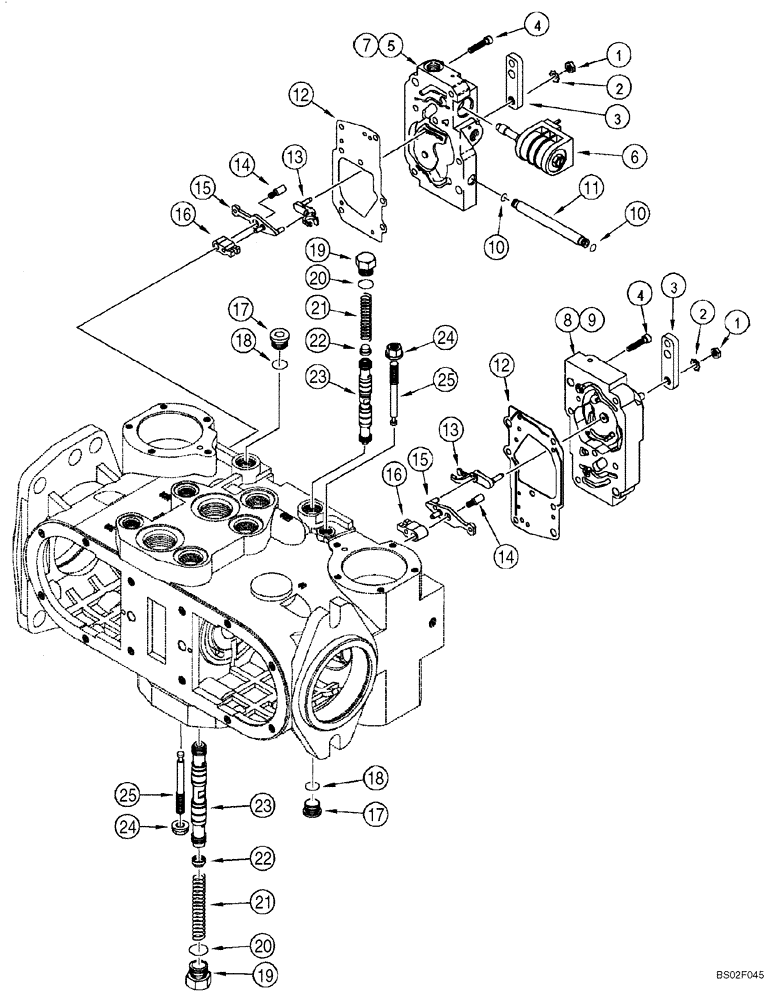 Схема запчастей Case 85XT - (06-09) - PUMP, TANDEM, CONTROL (Aug 13 2010 12:23PM) (06) - POWER TRAIN