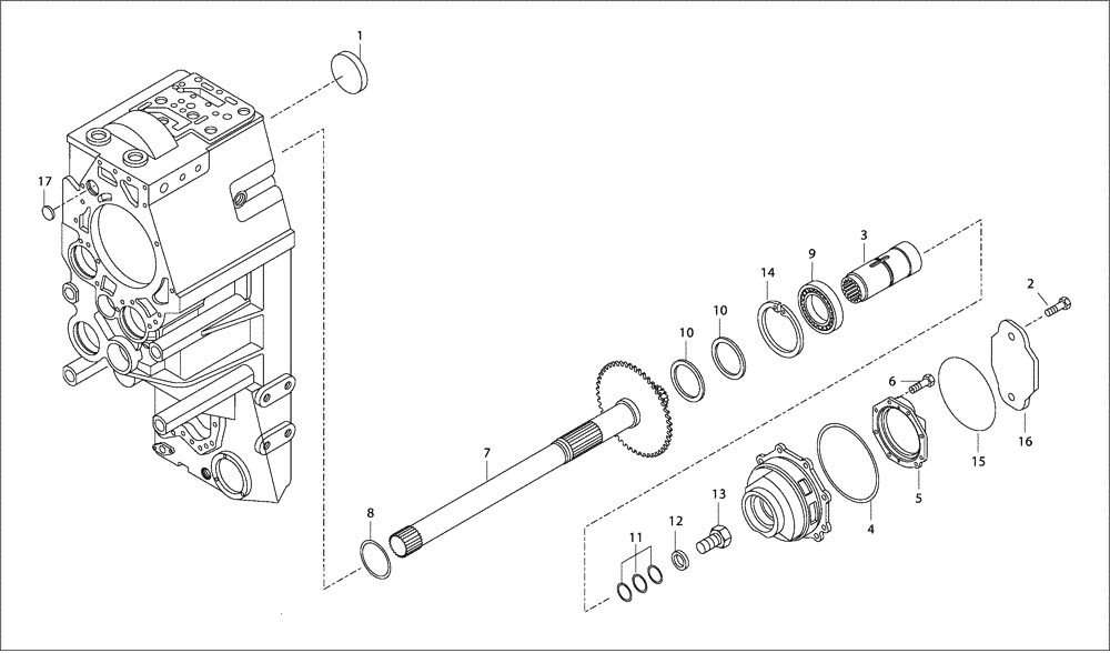 Схема запчастей Case 330B - (18A00000976[001]) - POWER TAKE-OFF (87515098) (03) - Converter / Transmission