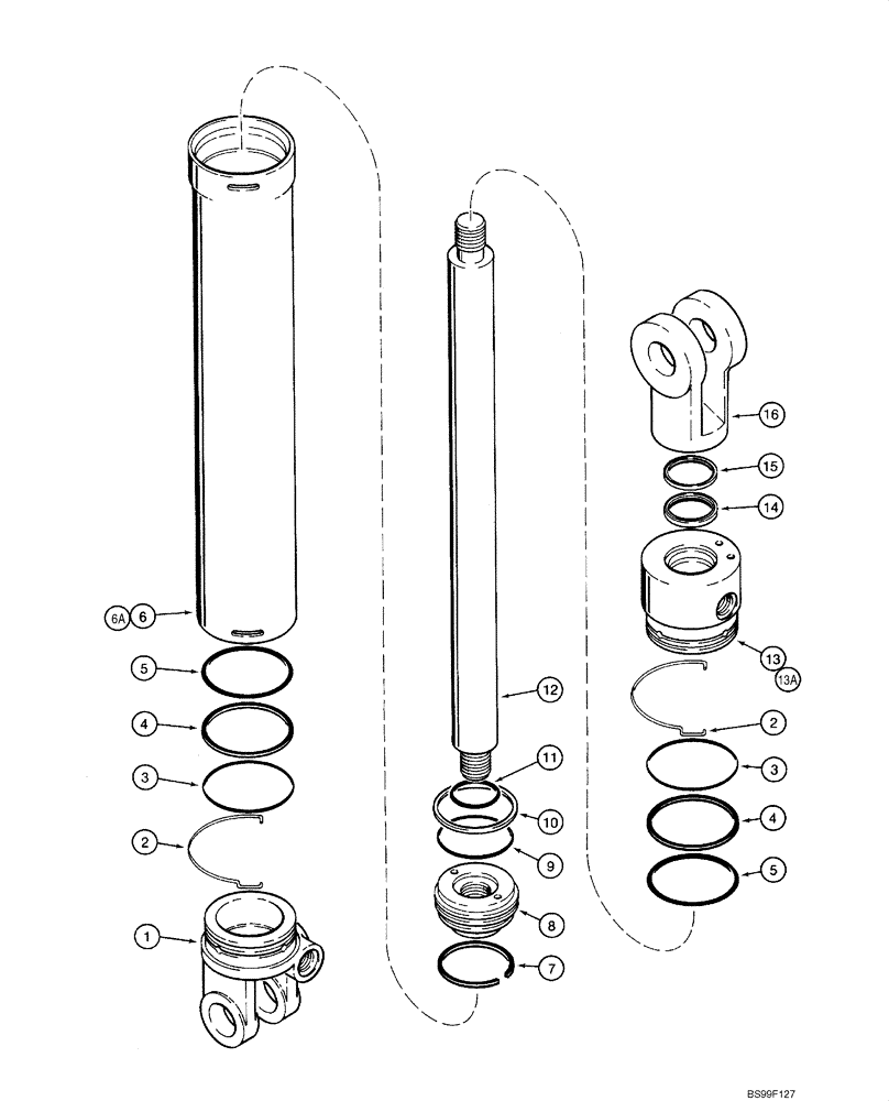 Схема запчастей Case 1845C - (08-48) - CYLINDER ASSY - STABILIZERS (NORTH AMERICA) (08) - HYDRAULICS