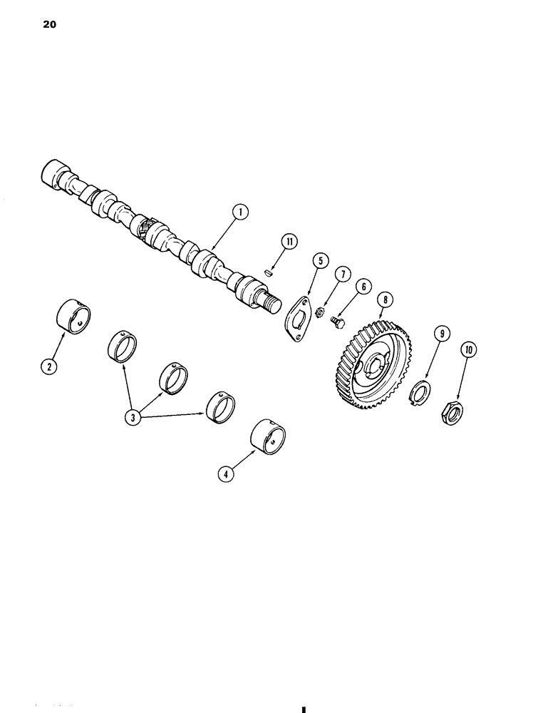 Схема запчастей Case W11 - (020) - CAMSHAFT, 207 DIESEL ENGINE (02) - ENGINE