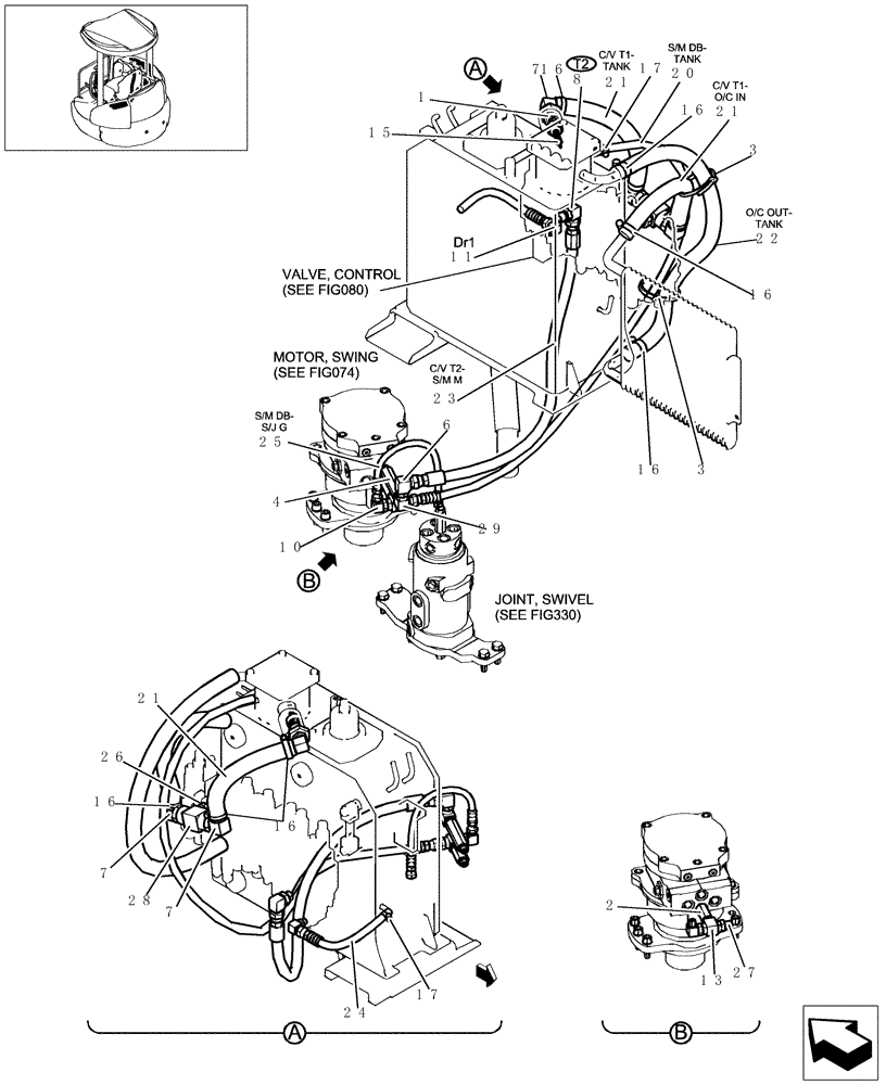 Схема запчастей Case CX31B - (110-01A[1]) - PUMP/CONTROL VALVE PIPING (35) - HYDRAULIC SYSTEMS