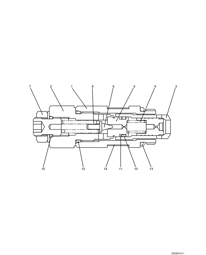 Схема запчастей Case CX50B - (07-014) - VALVE ASSY, MAIN RELIEF (PH22V00014F1, PH22V00014F2) ELECTRICAL AND HYDRAULIC COMPONENTS