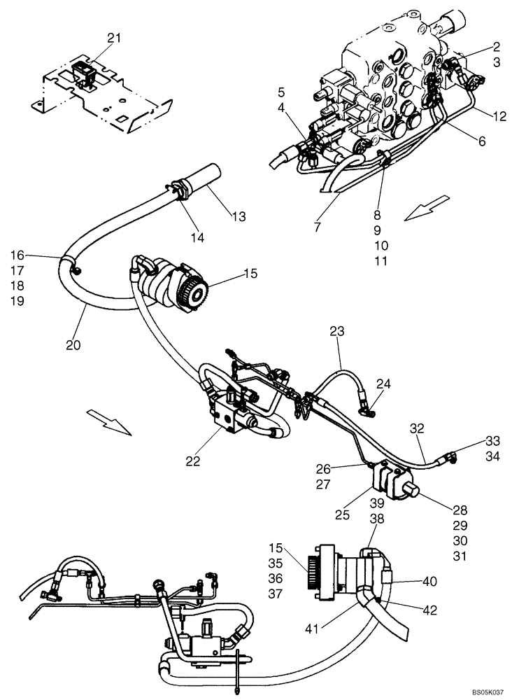 Схема запчастей Case 450CT - (08-14A) - HIGH FLOW (450CT WITH IN-LINE PUMP CONFIGURATION) (08) - HYDRAULICS