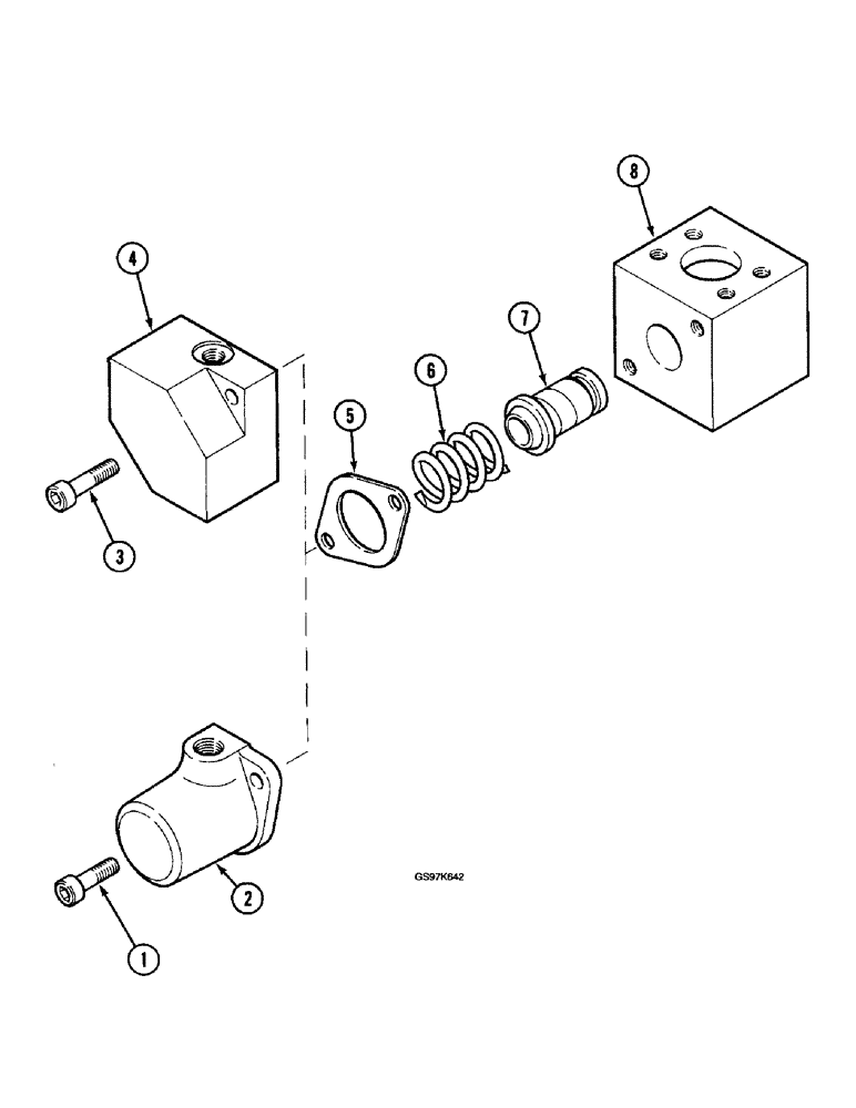 Схема запчастей Case 220B - (8-164) - PRESSURE REGULATING VALVE, 13 BAR (08) - HYDRAULICS