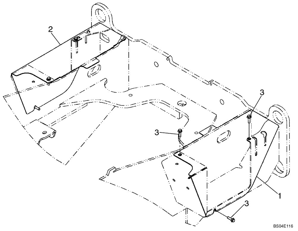 Схема запчастей Case 521D - (09-18A) - BATTERY COVERS - IF USED (09) - CHASSIS